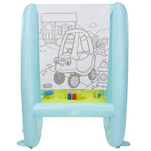 Papan Tulis Tiup Terpadu PVC Laris Manis, Alat Gambar Luar Ruangan Musim Panas untuk Anak-Anak, Easel Gambar Plastik yang Dapat Dicuci - Product Image 5