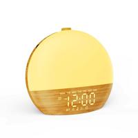 Réveil à bruit blanc personnalisable IBN avec lumière rouge phosphorescente et lampe de nuit RVB, fonction de réveil au lever du soleil