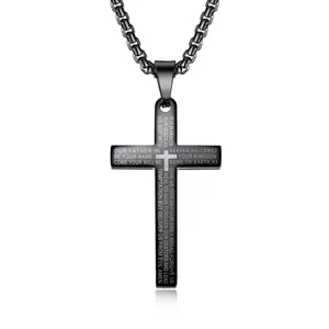 Классический религиозный крест из нержавеющей стали, мужской кулон, ожерелье, ювелирные изделия