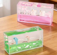 Cadeaux promotionnels et souvenirs personnalisés : Presse-papiers en acrylique liquide 3D à motif cube, mignon, avec fonction flottante