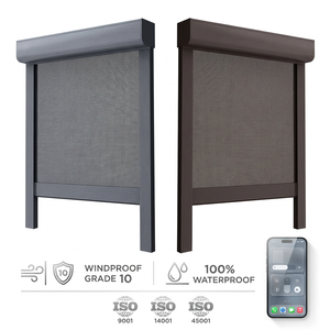<span class=keywords><strong>Persianas</strong></span> Enrollables a Prueba de Viento <span class=keywords><strong>para</strong></span> Exteriores, Cortinas Impermeables Motorizadas con Cremallera Reutilizables <span class=keywords><strong>para</strong></span> Patio - Product Image 1