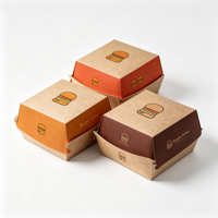 Nouvelle conception, boîte à hamburger en papier kraft de haute qualité à prix abordable