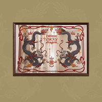 Tableau d'art miroir original Art Déco, peinture chinoise de nature morte, cadre en bois fait main, cadeau de mariage pour la décoration du salon