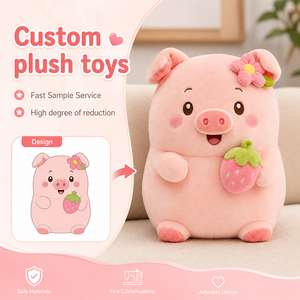 Peluche de Cerdo Rosa Personalizado, Lindo Cerdito de Peluche, Animal de Granja, Muñecos Suaves, Patrón Personalizado, Regalos Promocionales de Peluche para Marcas - Product Image 1