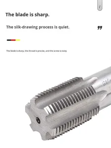 Maschio per Filettatura Tubi Dritti in Acciaio al Tungsteno ad Alta Durezza, Standard Americano e Britannico, NPT/G/PT/RC Conico - Product Image 3