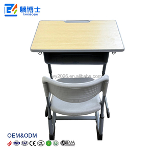 Escritorio y Sillas Modernos y Sencillos Tipo C Ajustables para Profesor y Estudiante, Estilo Japonés - Product Image 1