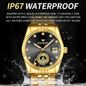 Montres de luxe pour hommes 2026, montre à quartz entièrement dorée pour hommes, montre-bracelet lumineuse étanche, vente en gros à bas prix - Product Image 4