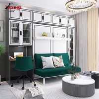 Étagère murale intégrée moderne de luxe Lit escamotable pour petits appartements Salon Bureau ou chambre à coucher