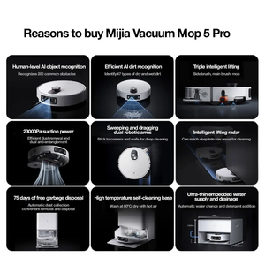 เครื่อง hút bụi โรบอทอัจฉริยะ <span class=keywords><strong>XiaoMi</strong></span> MiJia มีพลังดูดแรง 12000Pa สามารถทำความสะอาดพื้นปูและพื้นแข็งได้ ที่มาพร้อมระบบนำทางเลเซอร์ - Product Image 5