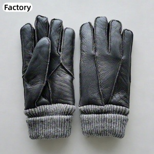 <span class=keywords><strong>Gants</strong></span> d'hiver pour femmes en cuir de mouton, coupe-vent, à doigts entiers, pour activités de plein air - Product Image 1