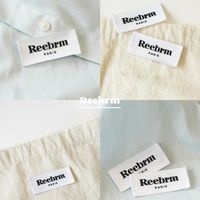 Étiquette en coton blanc imprimé, écologique et douce pour la peau, durable pour le lavage, logo personnalisé disponible