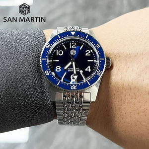 <span class=keywords><strong>San</strong></span> <span class=keywords><strong>Martin</strong></span> Reloj de Buceo de Lujo para Hombre, Pulsera Mecánica Automática, Cierre Ajustable, Resistente al Agua, 200M, Novedad, 37mm, 62Mas - Product Image 5