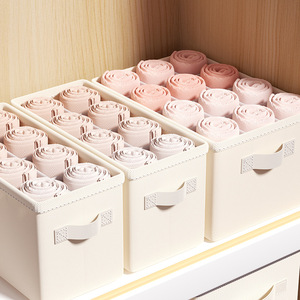 Clothing Organizer Storage <b>Box</b> Compartments Foldable Stackable Lidless Standing Rectangular Solid Color <b>Wardrobe</b> Closet - Product Image 1