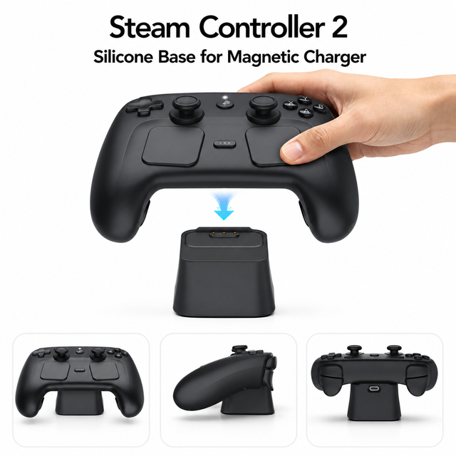 Premium Silicon Handheld Bracket Non-slip Pad Game Console Stand Base Station Dock for Steam Controller 2 Dock for Steam Deck