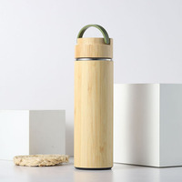 Botol Air Bambu Besar Ramah Lingkungan Grosir Baru dengan Infuser Teh Stainless Steel Standar AS Hadiah Bisnis LOGO Dapat Disesuaikan