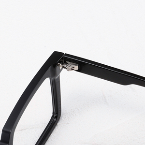 Rectangular Full Rim <b>Eyeglasses</b> <b>Frames</b> Solid Black Resin Lens Anti-Uv Unisex Adult Vision Correction - Product Image 4