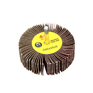 Papier abrasif à lamelles avec impeller à tige en acier inoxydable et poignée cylindrique, type roue, pour le meulage et le polissage - Product Image 4