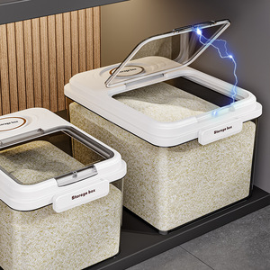 Storage Box Rice Container Airtight Flip Top Lid Rectangle Large Capacity Grain Storage Household Use - Product Image 1