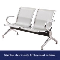 Banc d'attente moderne en métal à cinq places, durable, facile à nettoyer, sièges publics pour hôpital, aéroport