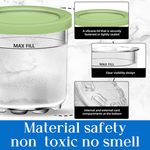 Contenants à glace sans BPA en 4 pièces pour Ninja Creami, gobelets de stockage réutilisables lavables au lave-vaisselle avec couvercles à clapet et cuillères - Product Image 5