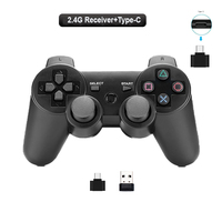 Controlador de Juegos, Gamepad Inalámbrico de 2.4G con Receptor USB, Joystick para PS3/4, Teléfono Móvil iOS y Android, Tableta, Mini PC, Computadora