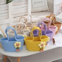 Sacs cabas tissés en corde de coton de couleur personnalisée, fournis directement par l'usine, pour femmes, à la mode, pour le quotidien et la plage