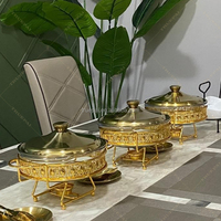 Plat Chafing de Luxe de Conception Manufacturière avec Supports Équipement de Traiteur Chauffe-Plats Buffet Acier Inoxydable Verre