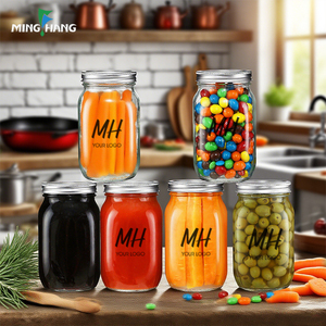 Chất lượng cao miệng rộng <span class=keywords><strong>Mason</strong></span> <span class=keywords><strong>Jar</strong></span> thực phẩm lưu trữ đóng hộp container cho mật ong dưa Jelly Jam <span class=keywords><strong>Mason</strong></span> <span class=keywords><strong>Jar</strong></span> - Product Image 2