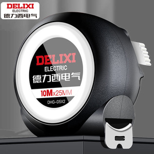 ตลับเมตรเหล็ก Delixi Electric 10 เมตร แบบอัตโนมัติ เครื่องมือวัดแบบเมตริก เกรดอุตสาหกรรม - Product Image 1