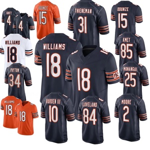 Vente en gros Chicago entièrement cousu # 18 Williams # 10 Burden # 34 Payton # 15 Odunze # Maillot de football américain Loveland n°84 - Product Image 1