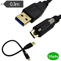 Panel Pengunci Sekrup Sudut 90 Derajat Dudukan USB 3.0 A Jantan Ke Kabel Tipe C 0.3M