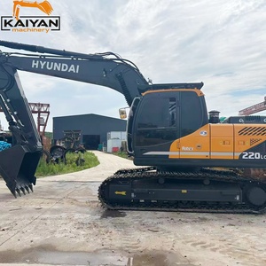 Excavatrice sur chenilles d'occasion Hyundai R220LC-9S, 22 tonnes, godet de 1 m, 600 heures, neuf roues de soutien, moteur d'origine coréen, de taille moyenne à lourde. - Product Image 1