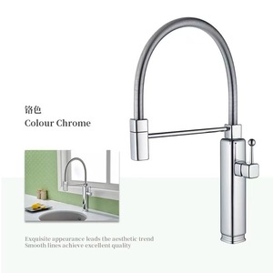 Modern Pull Out Kitchen Faucet Single Handle Deck <b>Mounted</b> Ceramic Valve White Color - Product Image 2