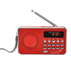 L-938 Mini Radio FM Numérique Portable 3W Haut-Parleur Stéréo MP3 Lecteur Audio Haute Fidélité avec Son de Qualité/1.5 Pouces Écran S