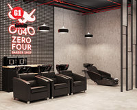 Support de barbier moderne personnalisé pour un salon de coiffure de luxe, mobilier d'intérieur, vitrine de salon de coiffure pour hommes
