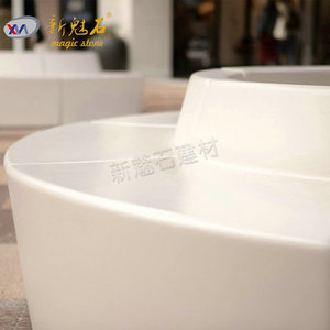 Nuevos Materiales de Construcción de Piedra, Bancos Modernos de Hormigón GRC para Áreas Públicas Exteriores, Color Blanco Grisáceo, Personalizables - Product Image 3