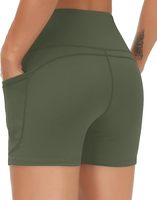 Dragon Fit Short de yoga taille haute pour femmes avec 2 poches latérales Tissu tricoté respirant Contrôle du ventre pour la course et l'entraînement à la maison