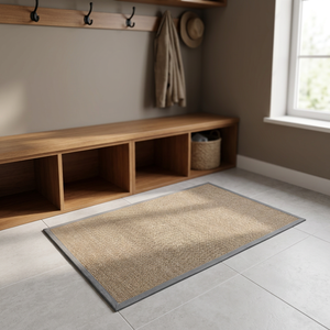 Scandinavian Jute <b>Door</b> <b>Mat</b> Rectangle Non-Slip Rubber Backing Flat Weave Solid Color Home Use Thin 45x75 - Product Image 1