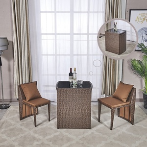 Save Space Unique Patio Furniture Set Outdoor <b>Garden</b> Furniture Rattan Coffee <b>Table</b> Set for Home Balcony - Product Image 3