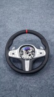 Volant sport en cuir et fibre de carbone véritable personnalisé, adapté aux modèles E60 E88 E87 E90 E91 E92 E93 M3