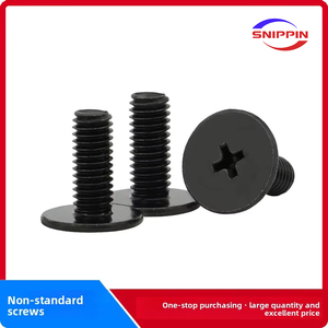 Tornillos de máquina de rosca fina de acero al carbono negro, tornillos planos finos de cabeza plana Phillips no estándar de medición métrica - Product Image 2