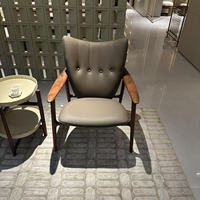 Fauteuil de luxe en cuir design simple inclinable caractéristique élégant fauteuil à pieds en métal Chaise moderne pour meubles de salon