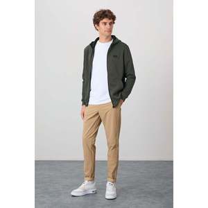 เสื้อสเวตเชิ้ตผ้าฟลีซสำหรับผู้ชาย Air Jones Hector แขนยาว คอกลม สวมใส่สบาย สีเขียวกากี สำหรับใส่ลำลอง - Product Image 2