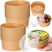 Boîte alimentaire jetable ZHUMING en papier kraft biodégradable avec revêtement silicone pour pain, hamburger, salade de fruits – Contenant d'emballage