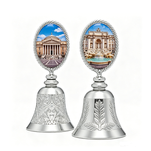 Medalla Religiosa Plateada con Escena de la Ciudad del Vaticano, Impresión UV, Imitación de Esmalte 3D, Recuerdo Moderno y Tradicional Decorativo - Product Image 1