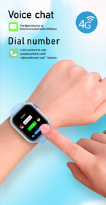 IP67 étanche IPS 4G carte SIM <span class=keywords><strong>GPS</strong></span> Tracker Android montre intelligente pour enfants SOS bouton sommeil suivi thermomètre 5-10 jours batterie - Product Image 3