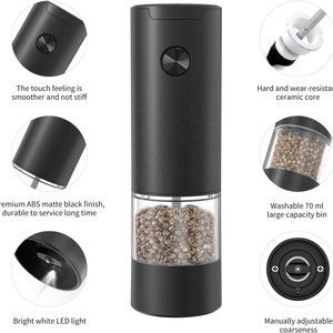Battery Electric Automatic Salt Mill <b>Pepper</b> <b>Grinder</b> Ceramic Coarseness Adjustable Salt <b>Grinder</b> Electric <b>Pepper</b> Mill - Product Image 6