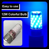 Ampoules LED Candelabres 12W 16W E14 E27, Ampoules LED Corn, Lumière Rouge Bleue Verte, pour Fêtes, Mariages, Noël, Classées IP44, Alimentées par Courant Alternatif