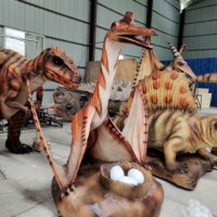 Modèle d'animatronique de dinosaure artificiel grandeur nature pour parc à thème, dinosaure pterosaure animatronique fait main