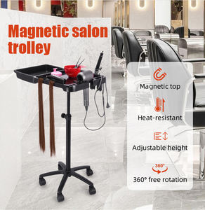 Chariot de salon de coiffure magnétique réglable en hauteur, plateau amovible pour outils d'extension de cheveux - Product Image 2